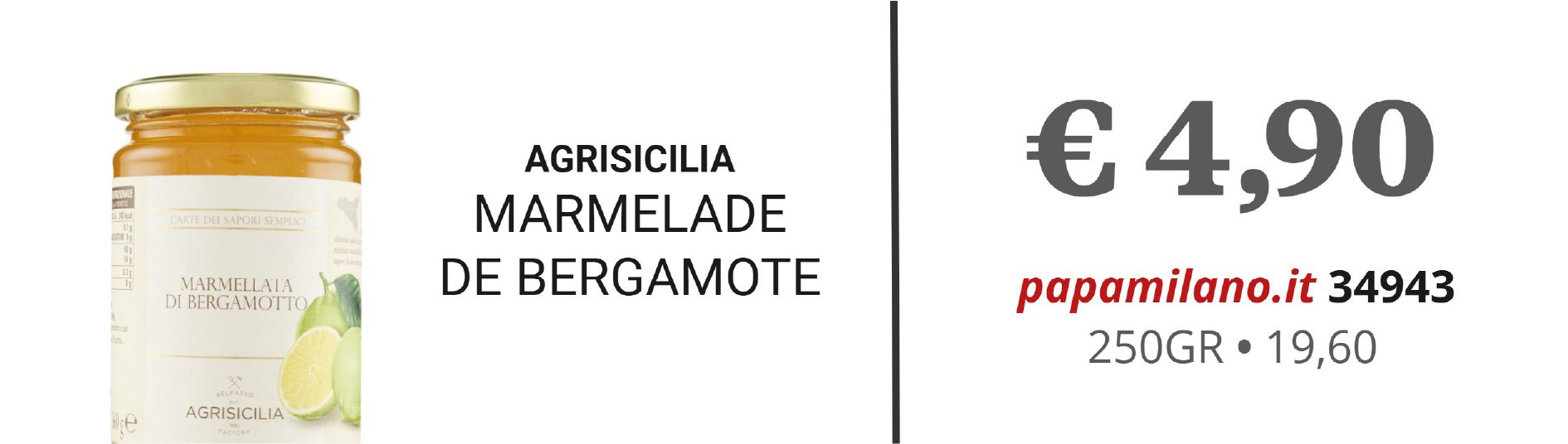 AGRISICILIA MARMELADE DE BERGAMOTE